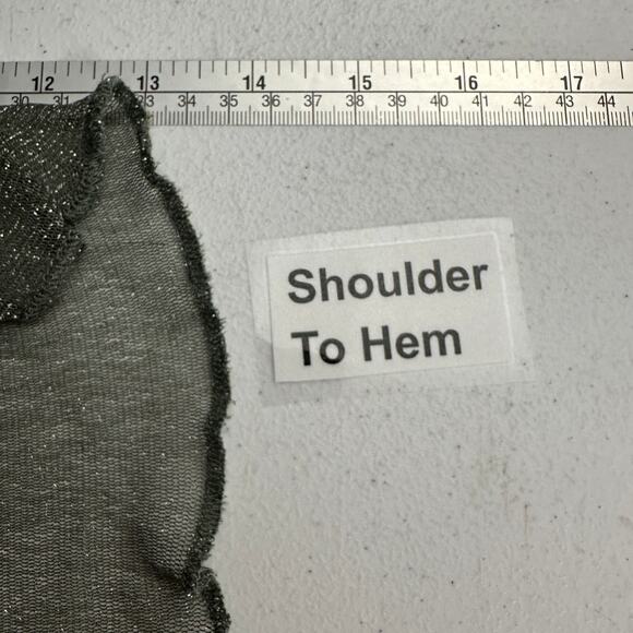 Dazy Womens Mesh Cropped Top Size M Gray Sparkle Twist Front Sheer Festival - Picture 6 of 7